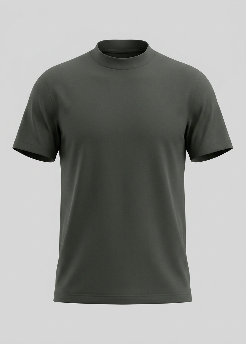 Shiny Men's Crewneck T-Shirt - Lightweight Fabric for Casual Wear