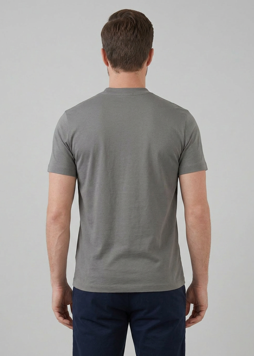Shiny Men's Crewneck T-Shirt in Soft Fabric for Casual Wear