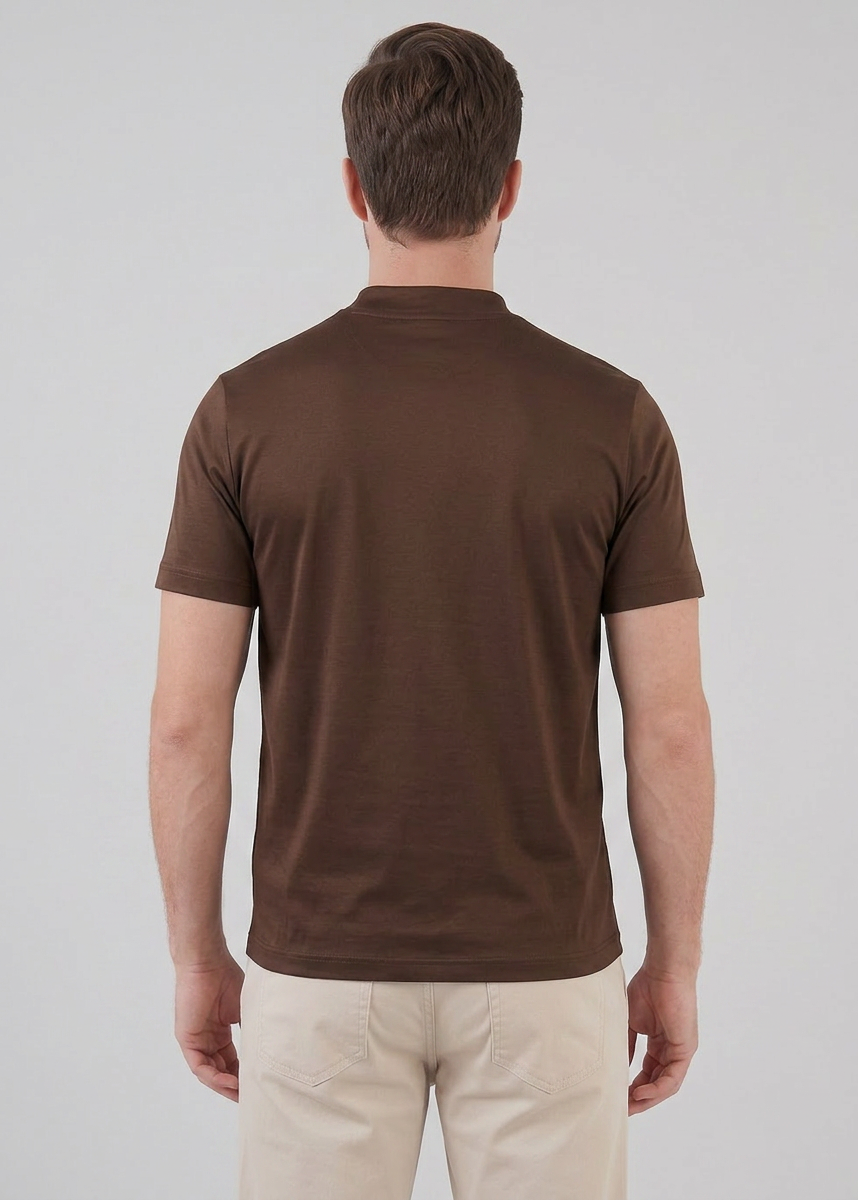 Shiny Men's Crewneck T-Shirt in Soft Fabric for Casual Wear