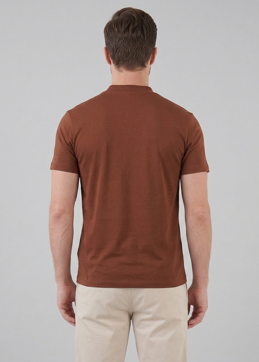 Shiny Men's Crewneck T-Shirt in Soft Fabric for Casual Wear