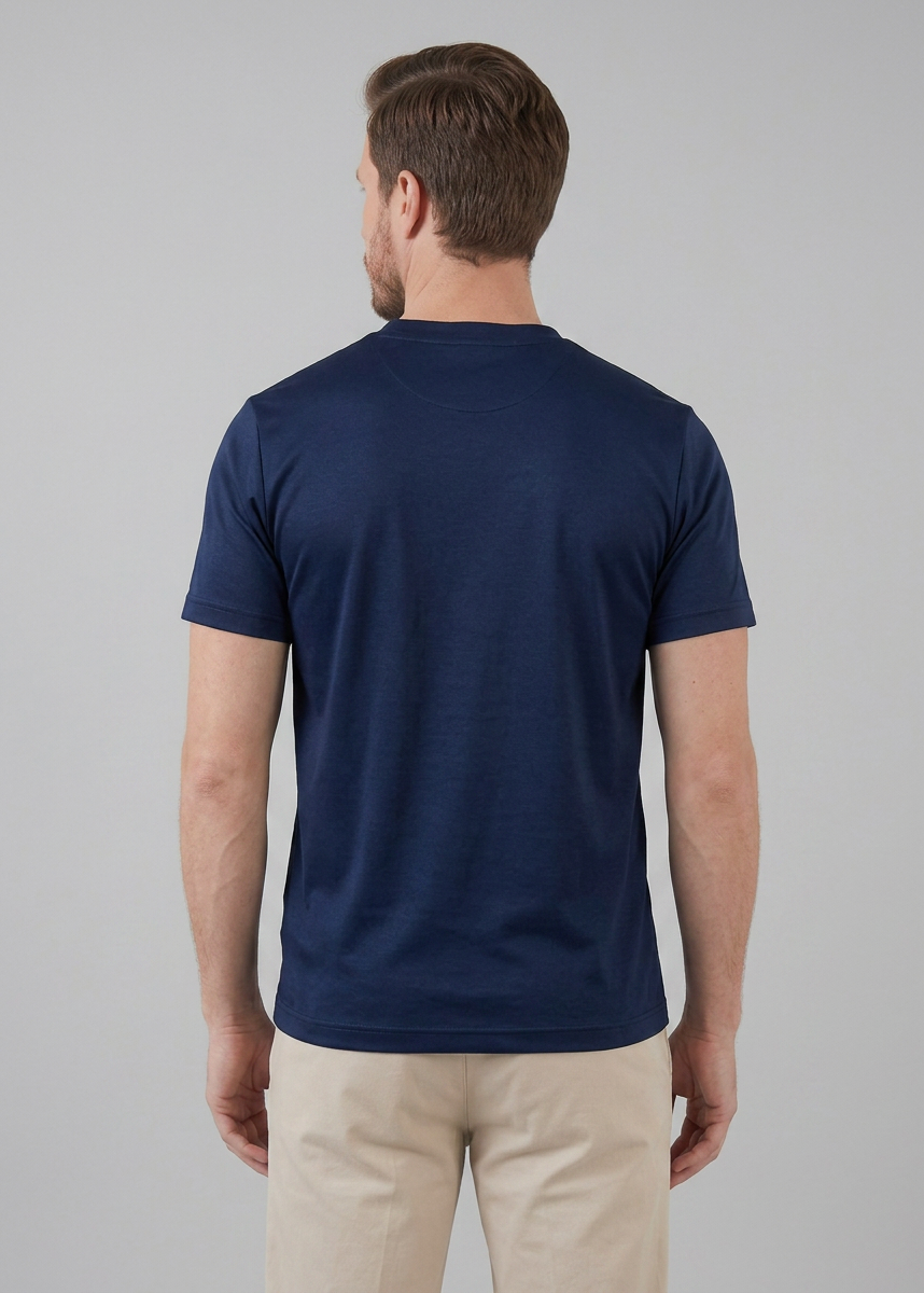 Shiny Men's Crewneck T-Shirt in Soft Fabric for Casual Wear