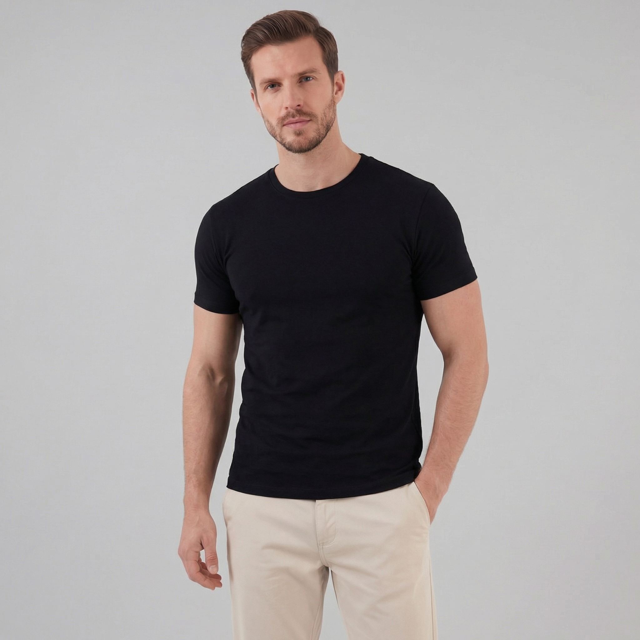 Slim Fit Cotton T-Shirt for Men - Casual Wear, Short Sleeve, Various Colors