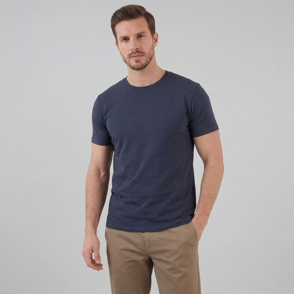 Slim Fit Cotton T-Shirt for Men - Casual Wear, Short Sleeve, Various Colors