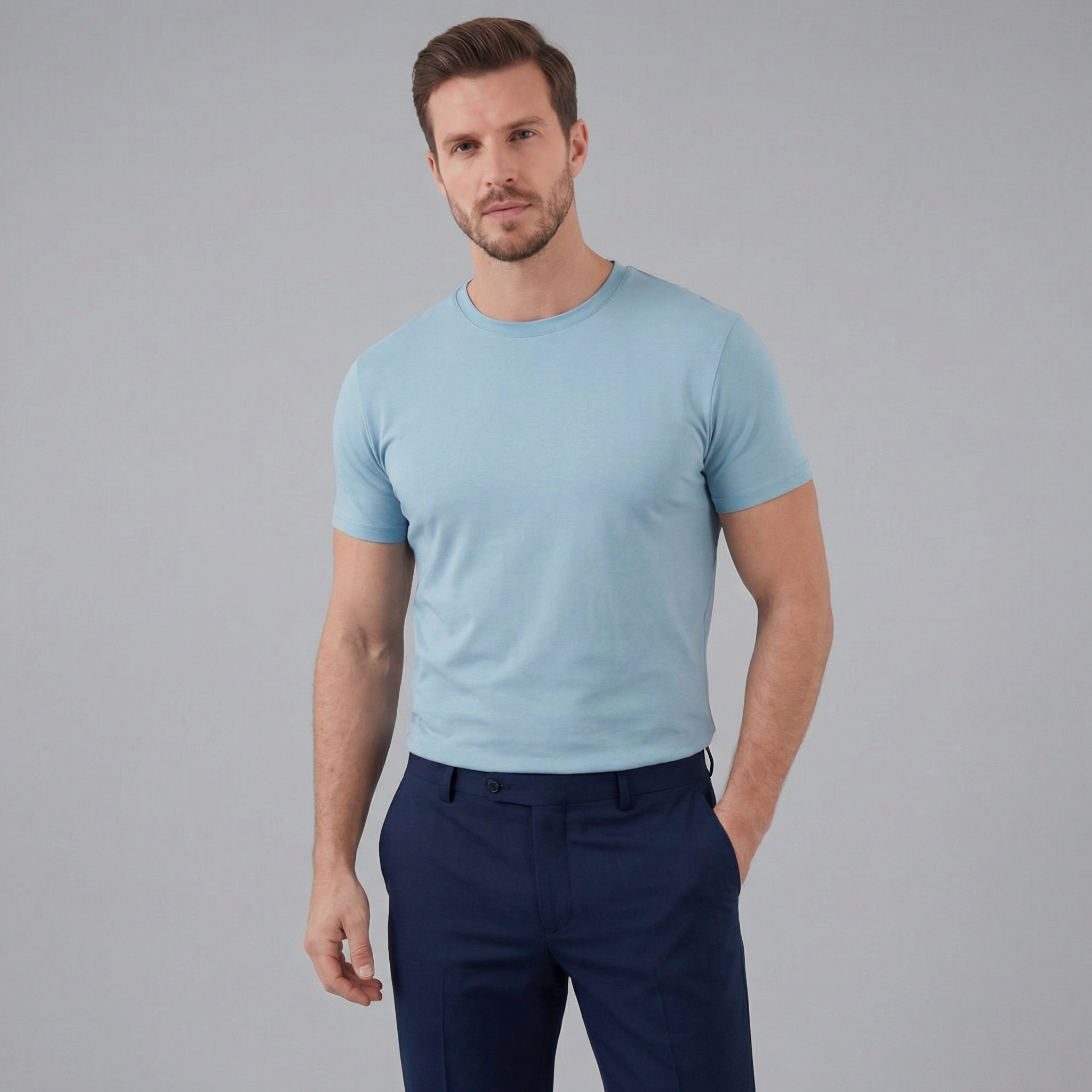 Slim Fit Cotton T-Shirt for Men - Casual Wear, Short Sleeve, Various Colors