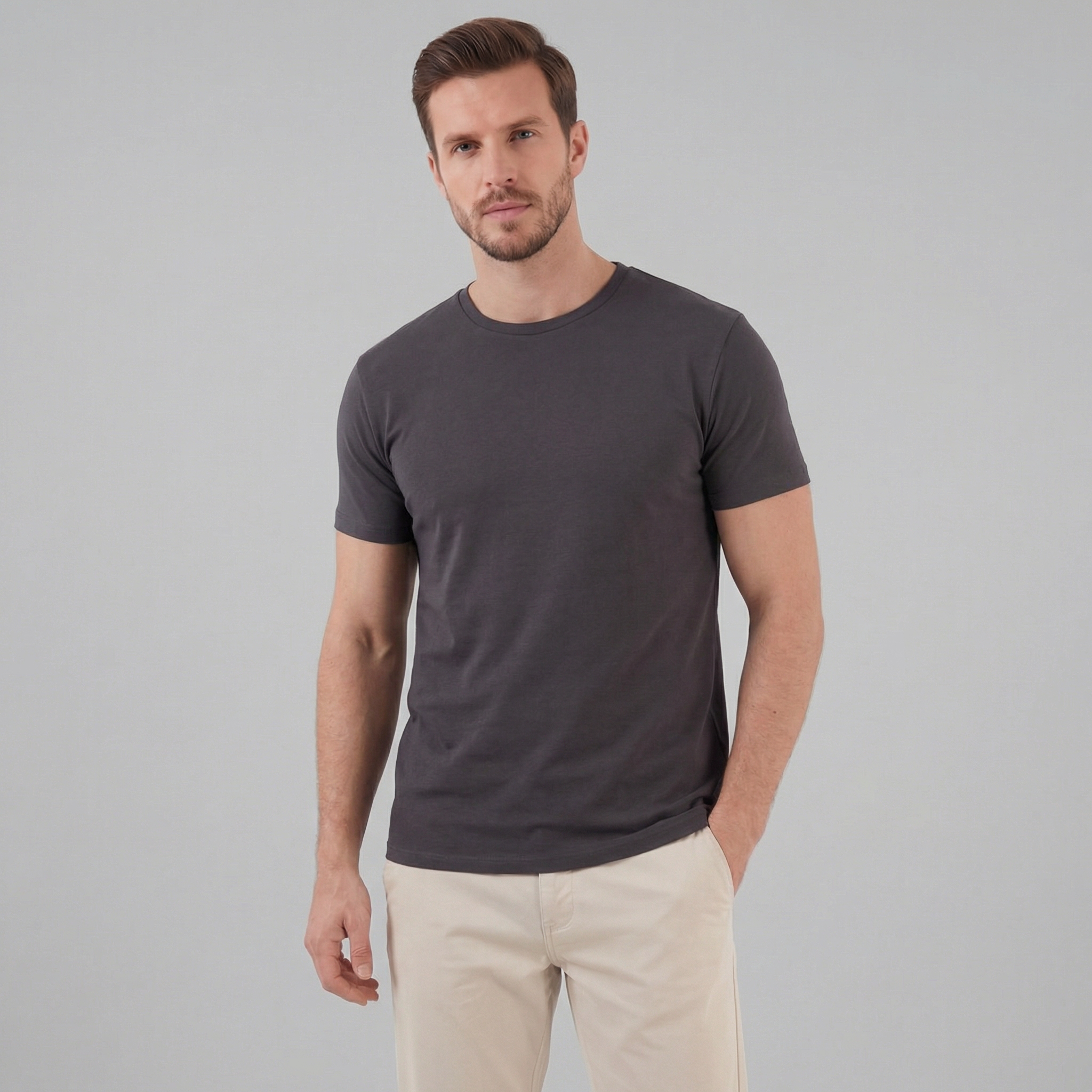 Slim Fit Cotton T-Shirt for Men - Casual Wear, Short Sleeve, Various Colors