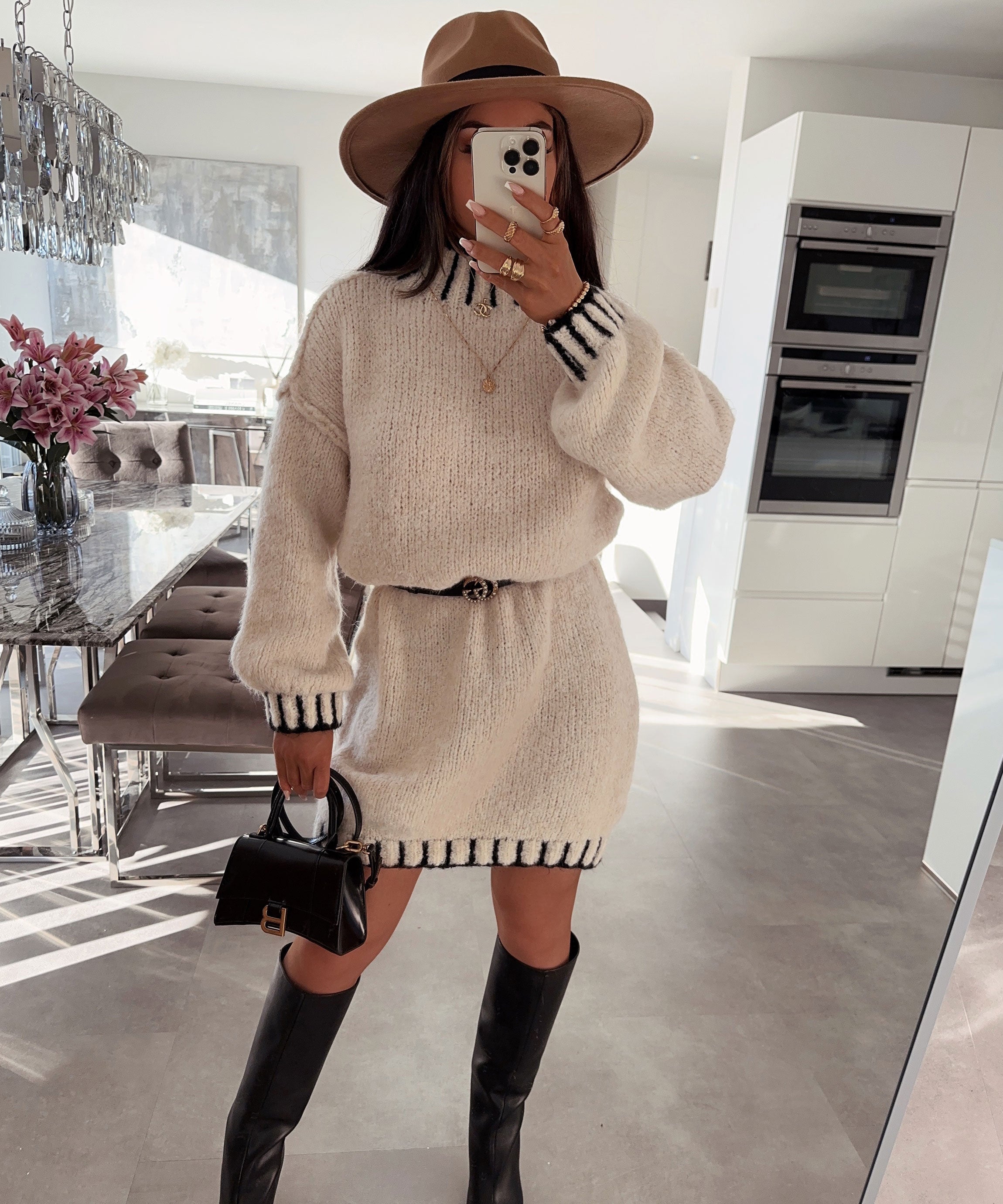 Knit Long Sleeve Midi Dress Women UK – Winter Wear, Casual Day Out