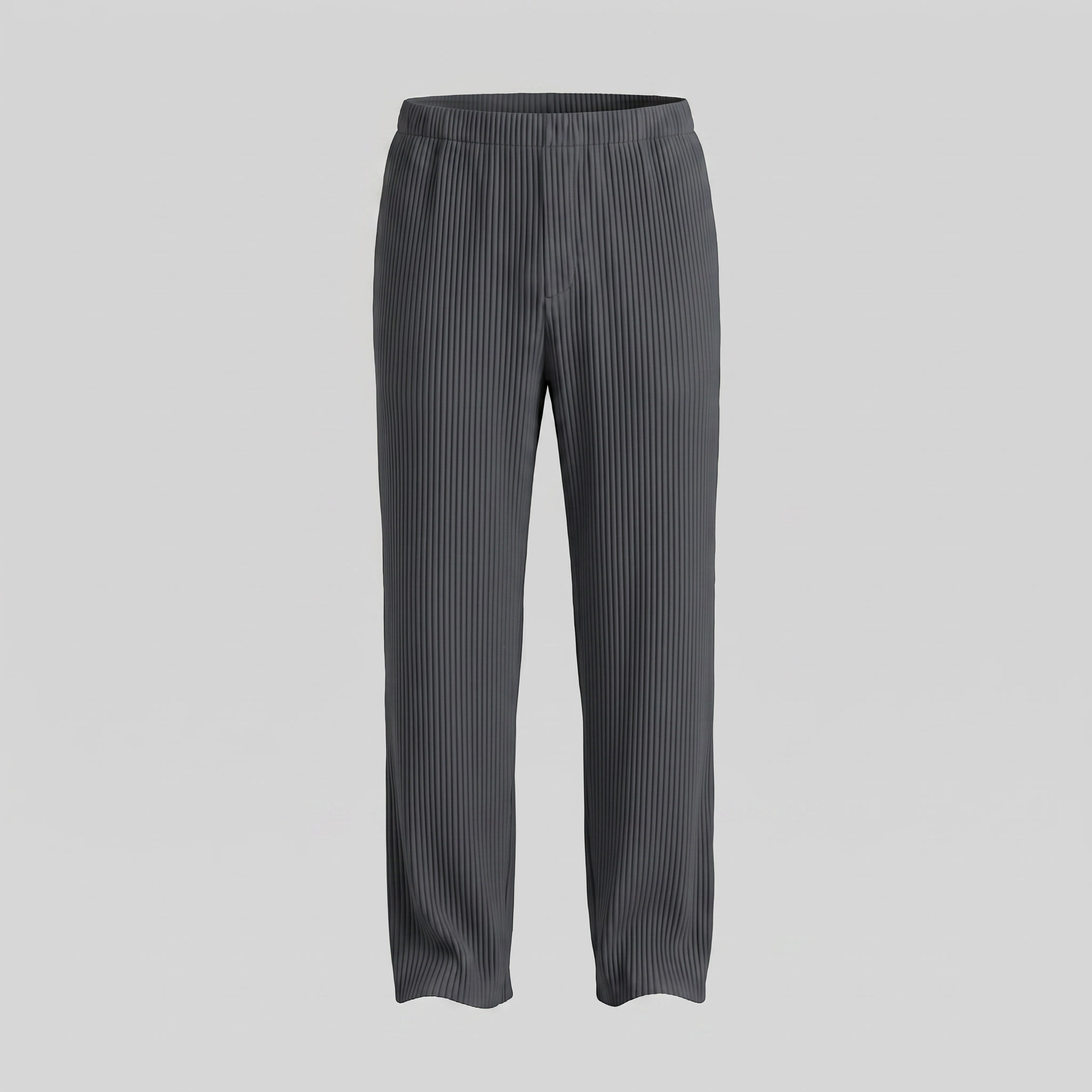 Striped Men's Trousers with Drawstring Elastic Waistband for Casual Wear