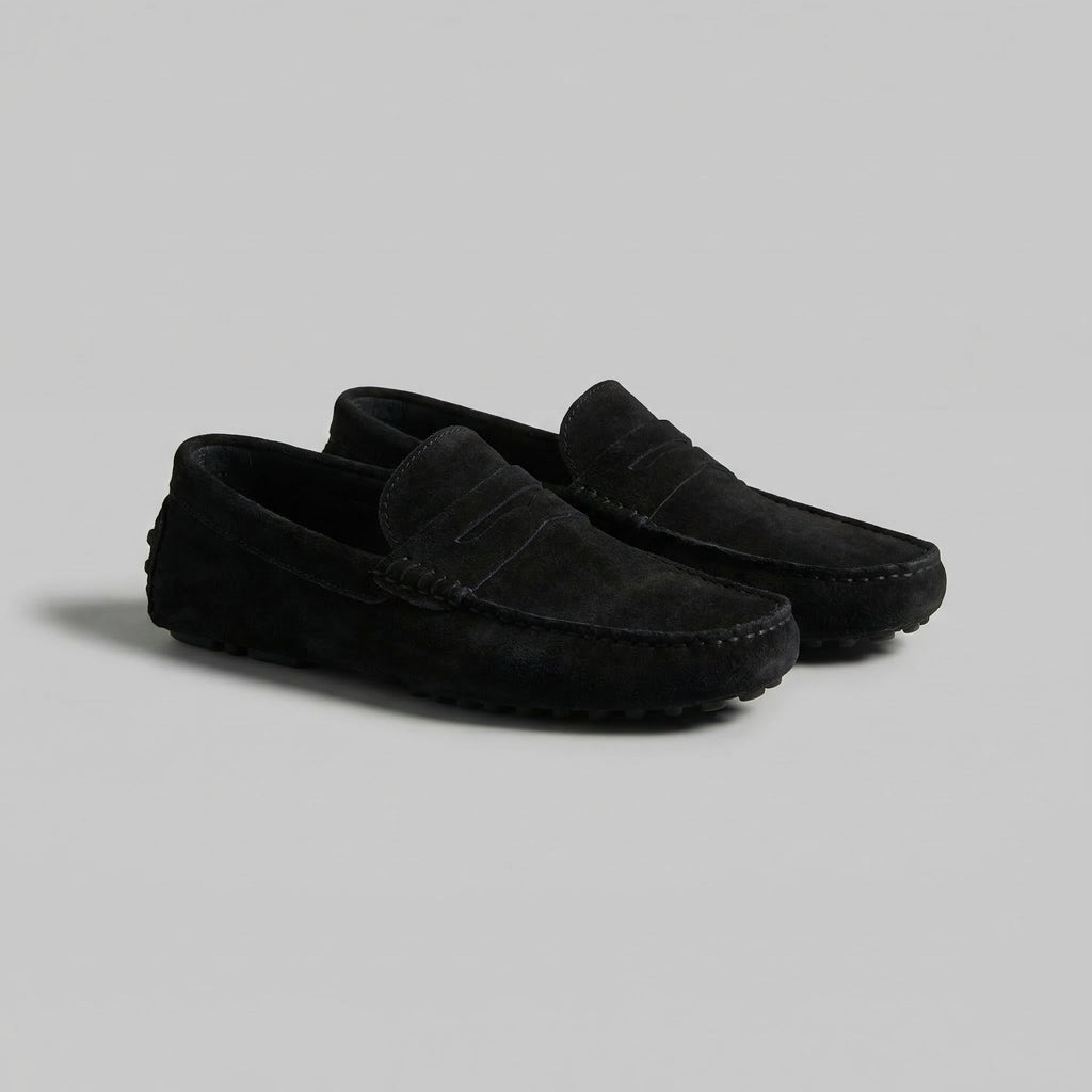 Suede Penny Loafers for Men - Stylish Casual Footwear for Everyday Wear