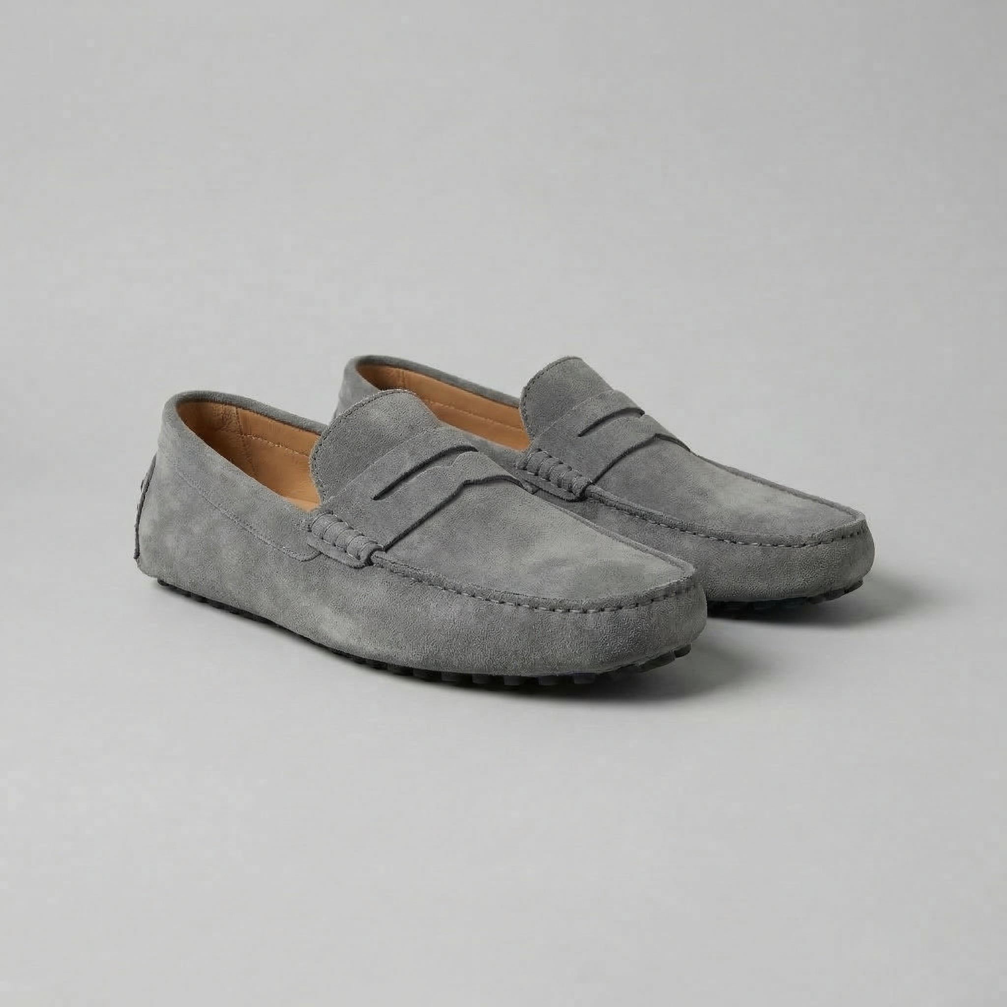 Suede Penny Loafers for Men - Stylish Casual Footwear for Everyday Wear