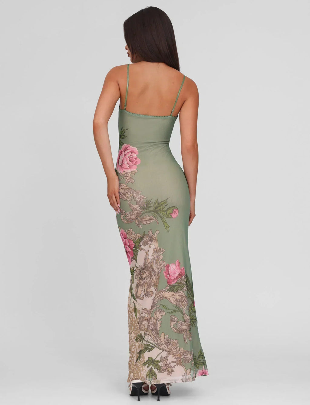 Rose Stripe Maxi Dress | Sleeveless Flowing Design for Casual Wear