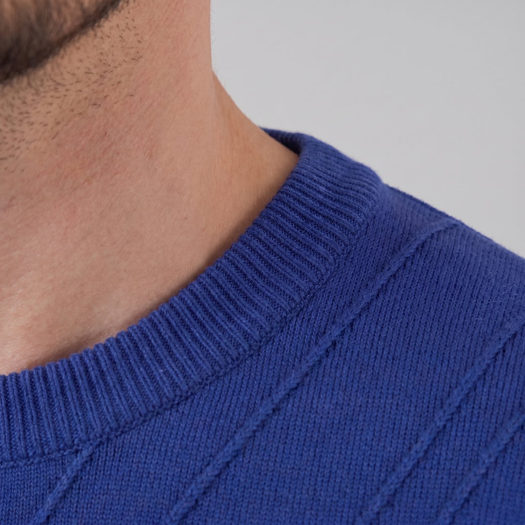 Textured Knit T-Shirt for Men - Casual Short Sleeve Top for Everyday Wear