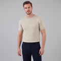 Textured Knit T-Shirt for Men - Casual Short Sleeve Top for Everyday Wear