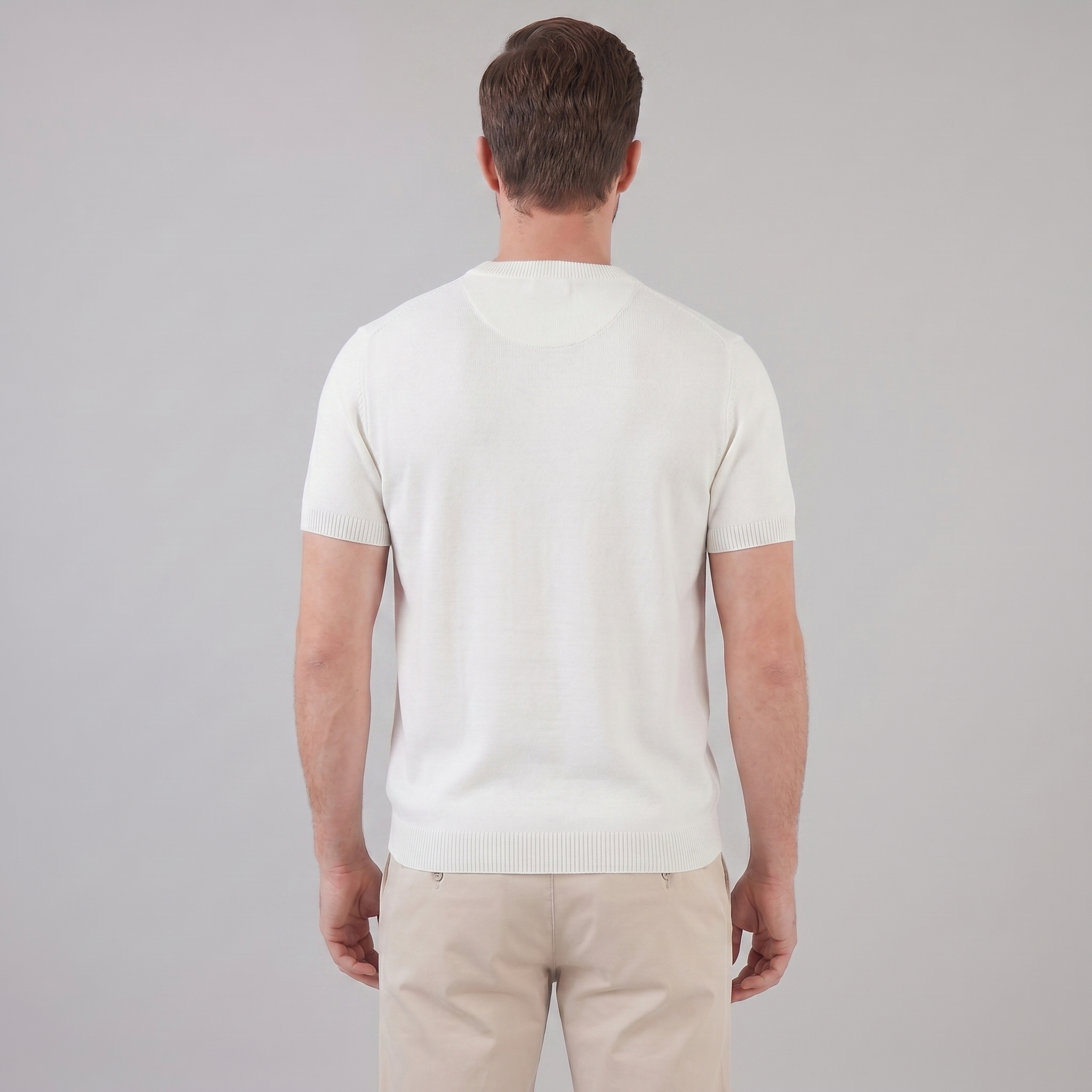 Textured Knit T-Shirt for Men - Casual Short Sleeve Top in Comfortable Fabric