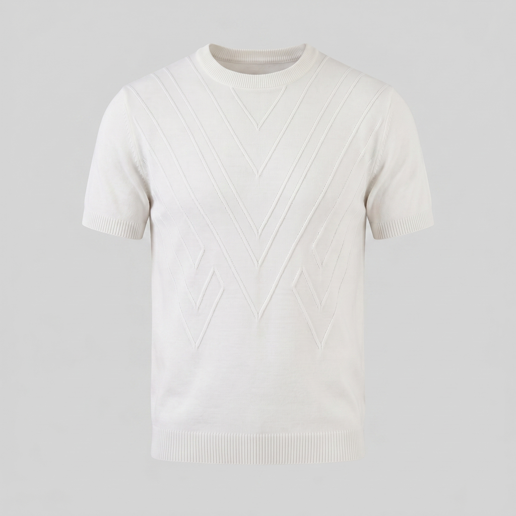 Textured Knit T-Shirt for Men - Casual Short Sleeve Top in Comfortable Fabric