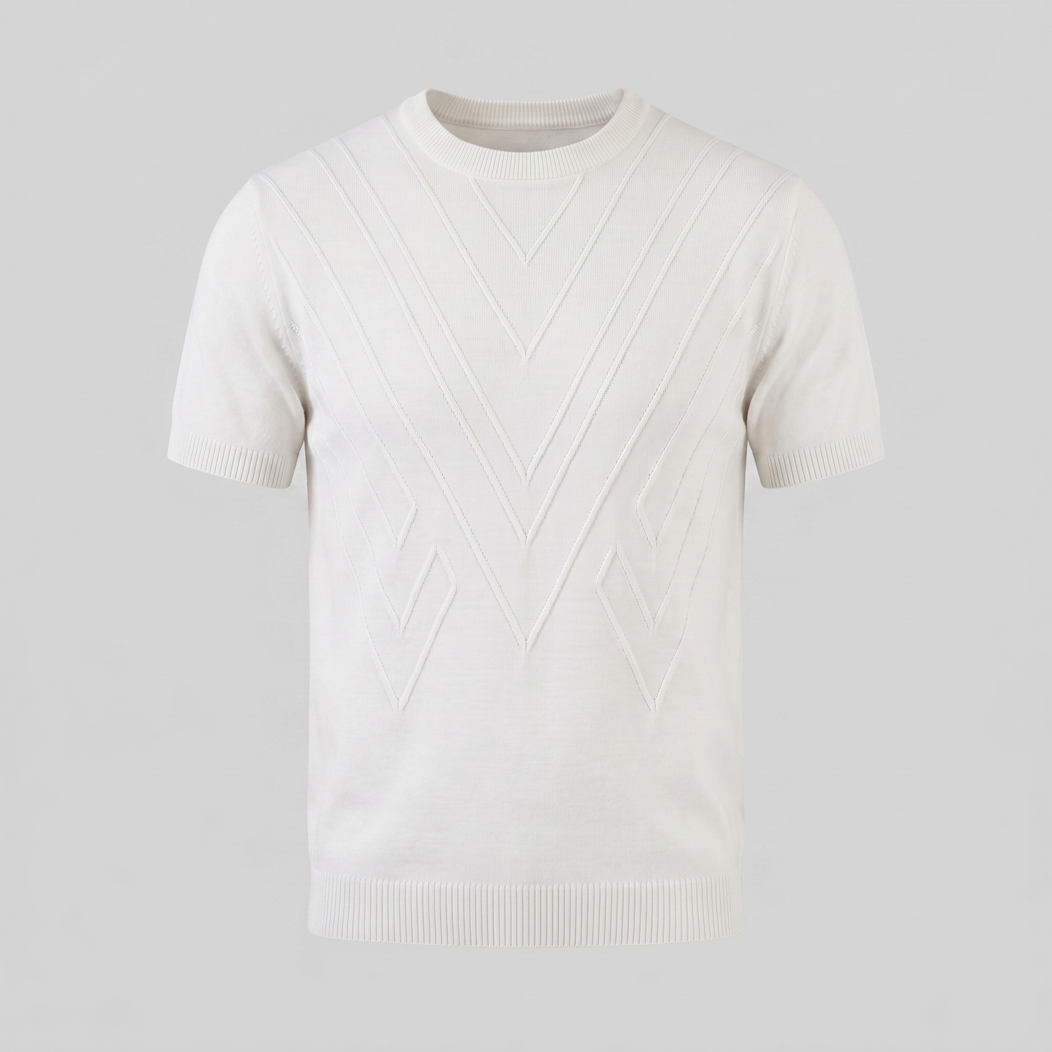 Textured Knit T-Shirt for Men - Casual Short Sleeve Top in Comfortable Fabric