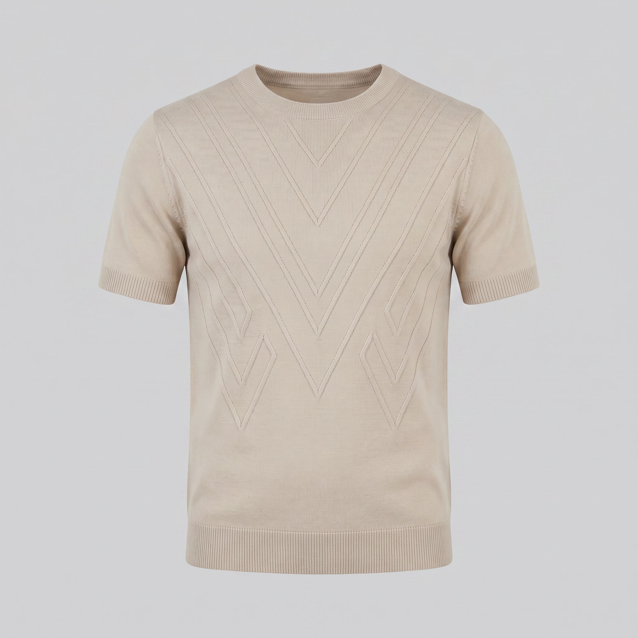 Textured Knit T-Shirt for Men - Casual Short Sleeve Top in Comfortable Fabric
