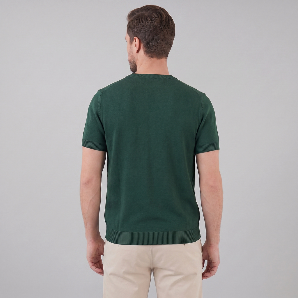 Textured Knit T-Shirt for Men - Casual Short Sleeve Top in Comfortable Fabric
