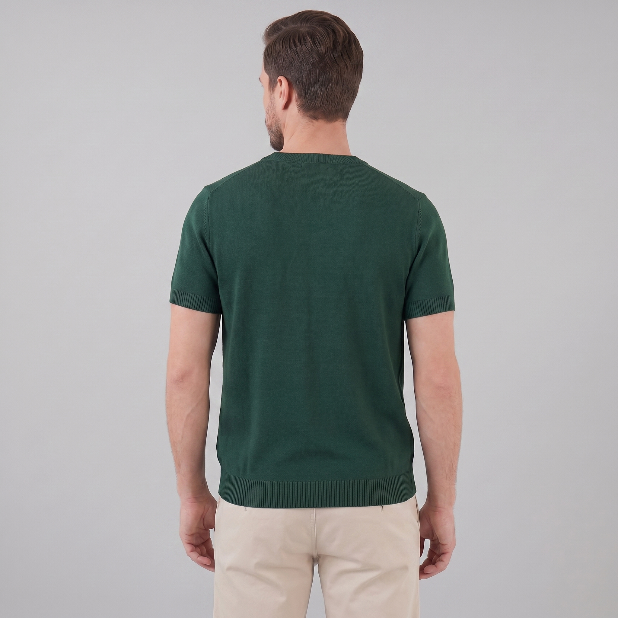 Textured Knit T-Shirt for Men - Casual Short Sleeve Top in Comfortable Fabric