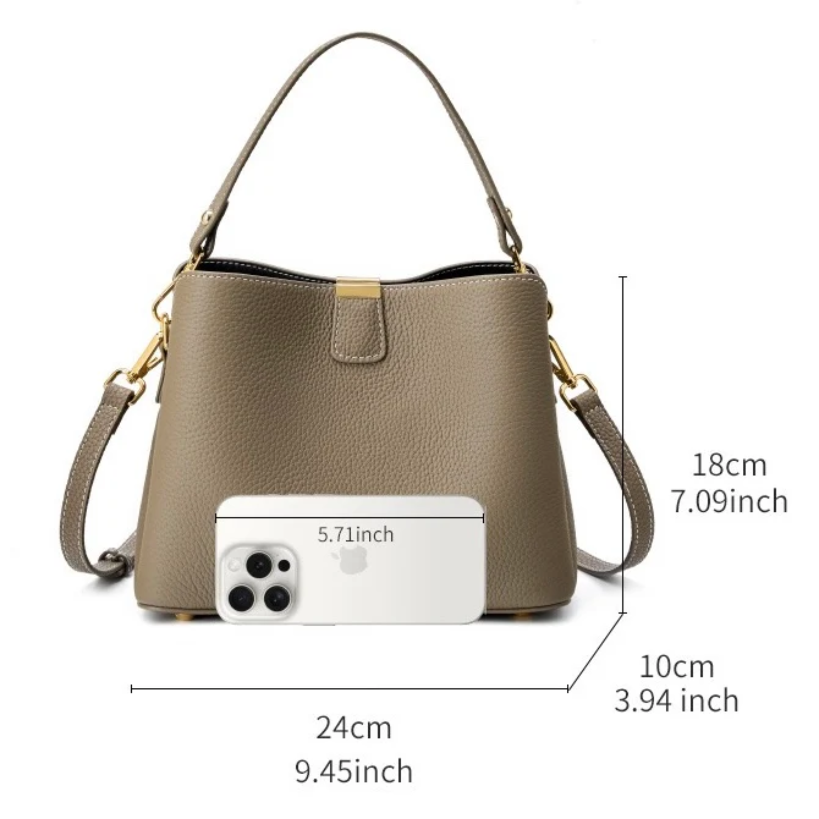 Genuine Leather Bucket Handbag Women UK – Stylish Tote for Workwear, Smart Casual