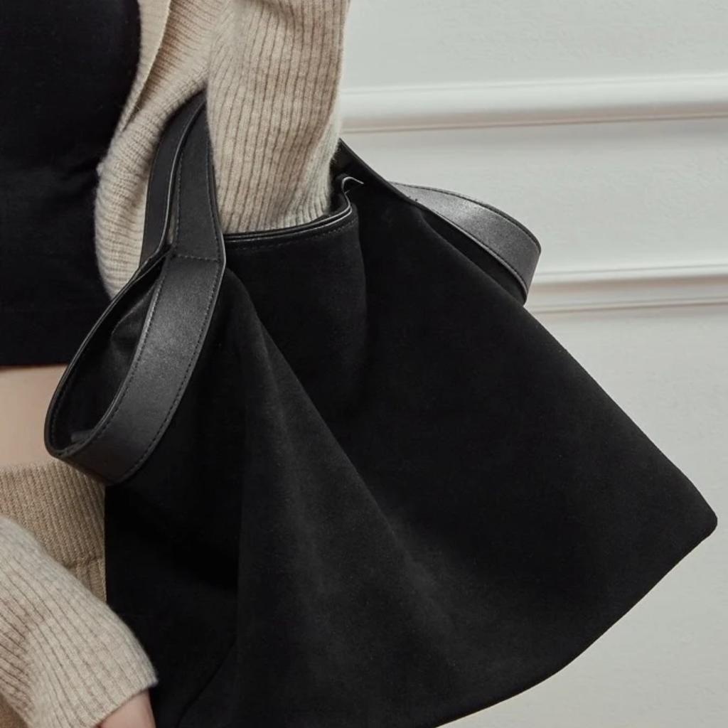 Suede and Leather Structured Shoulder Tote Bag Women UK – Everyday Use, Smart Casual