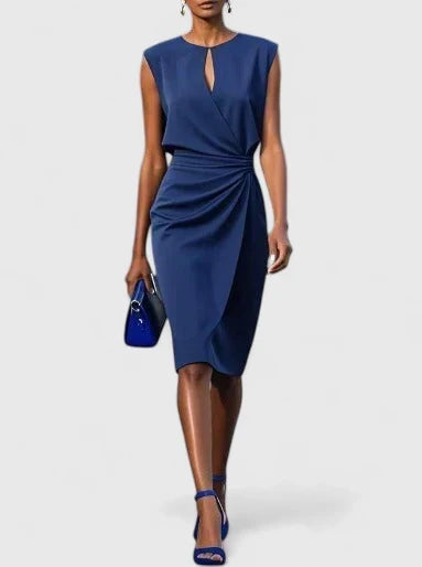 Draped Elegance Maxi Dress in Chiffon for Formal Events and Parties