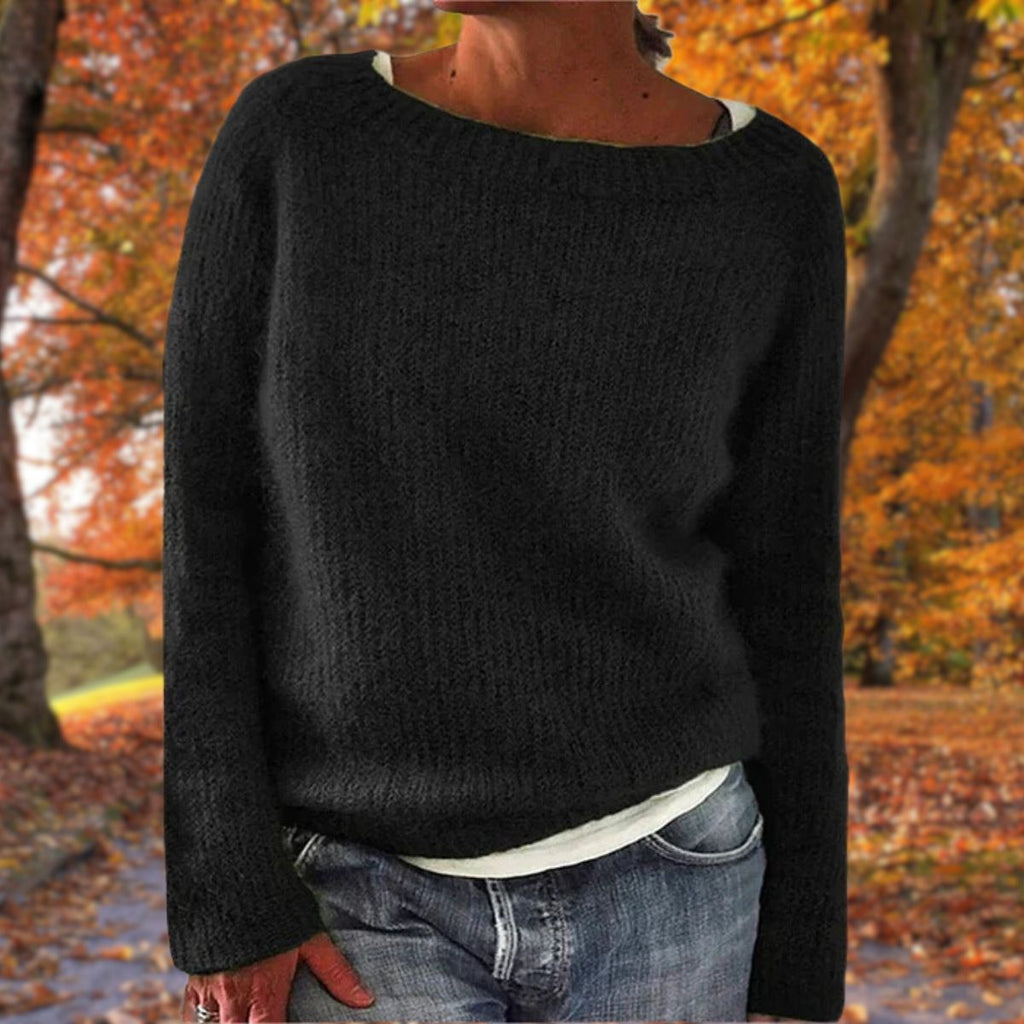 Women's Textured Long Sleeve Boat Neck Jumper for Casual Wear