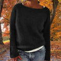 Women's Textured Long Sleeve Boat Neck Jumper for Casual Wear