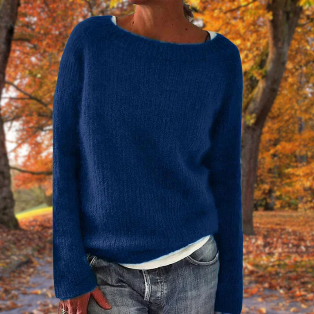 Women's Textured Long Sleeve Boat Neck Jumper for Casual Wear