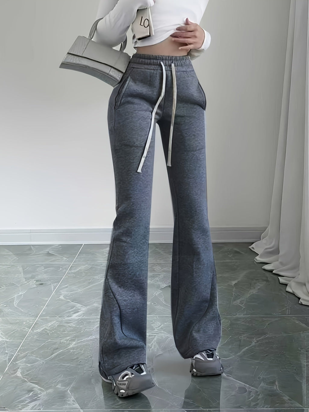 High-Waist Flared Lounge Pants | Soft Fabric | Casual Wear