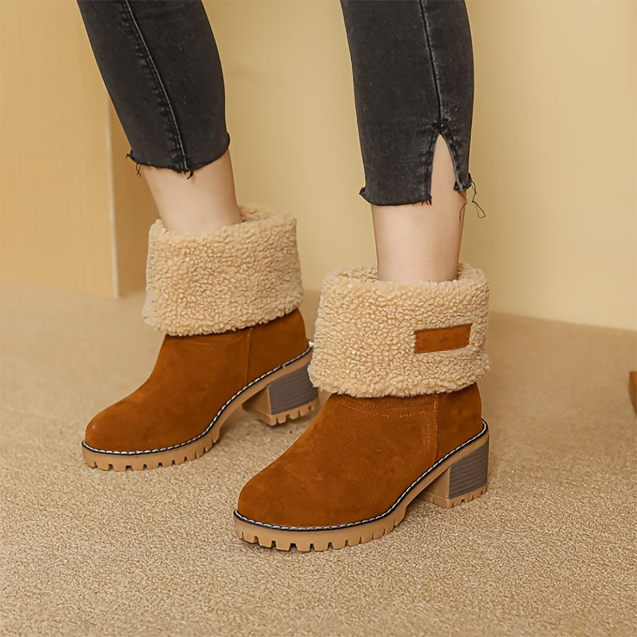Cozy Cuffed Ankle Boots in Soft Suede for Casual Wear