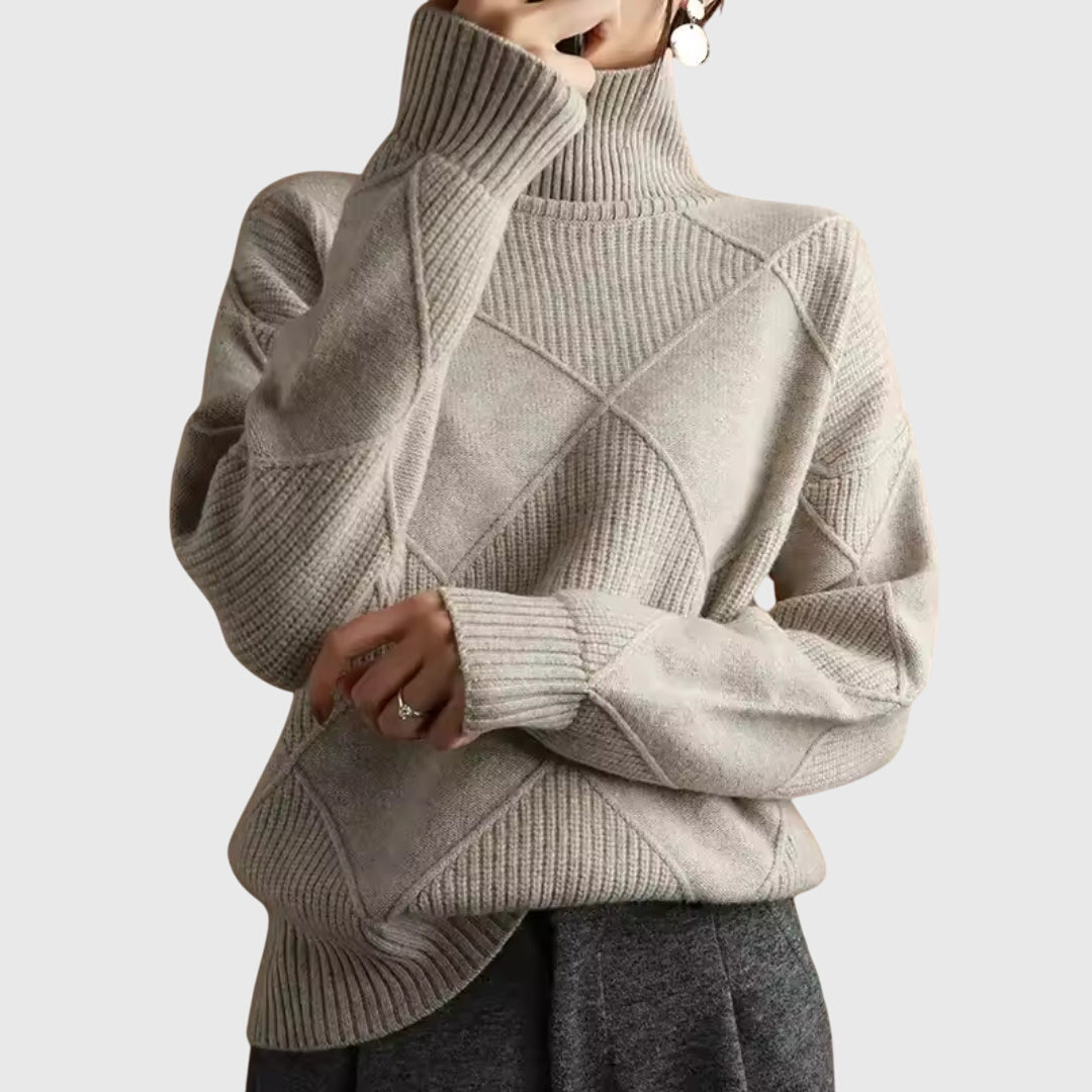 Roll Neck Jumper in Soft Knit Fabric for Casual Wear