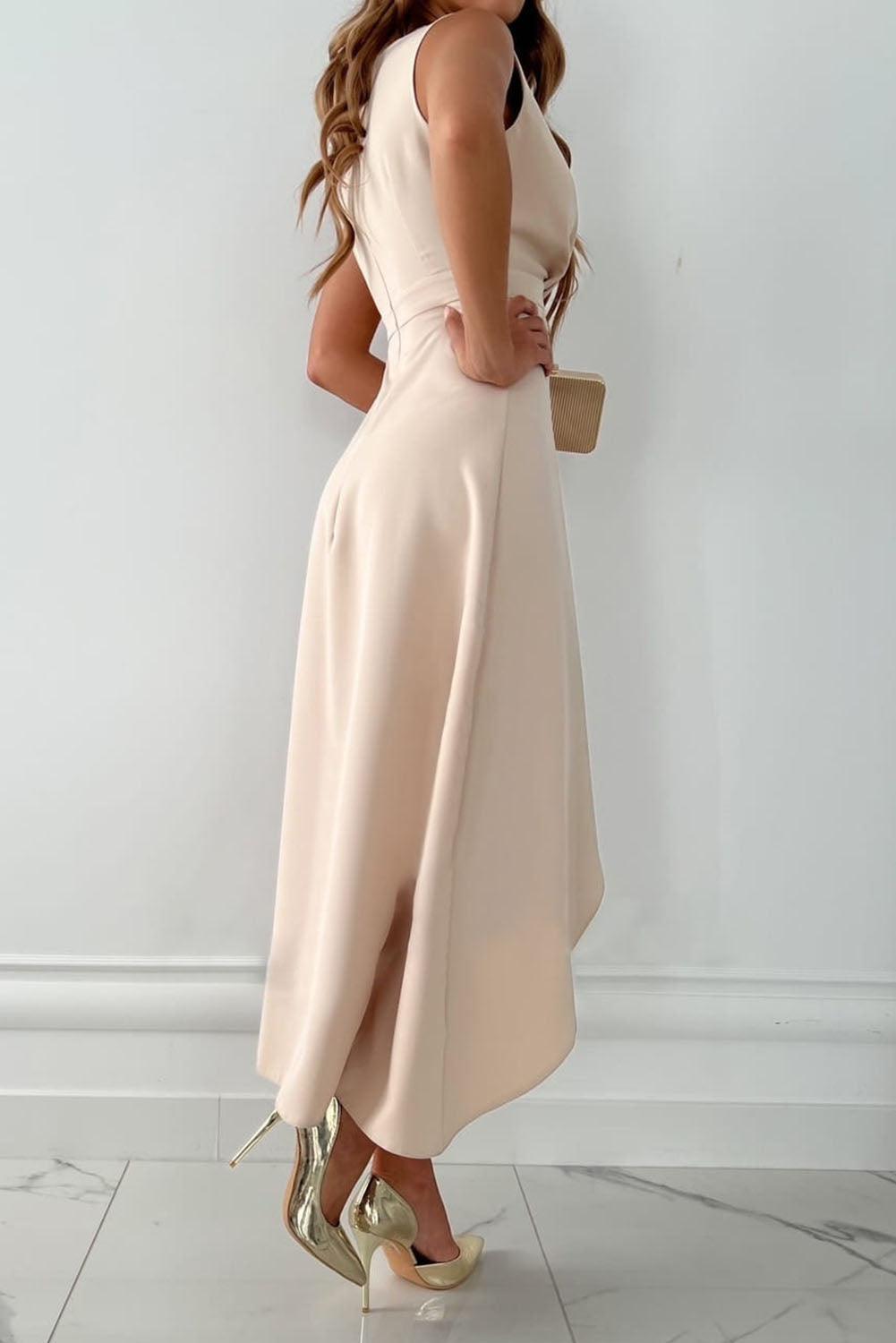 V-Neck Wrap Midi Dress Women UK – Casual Outings, Formal Occasions