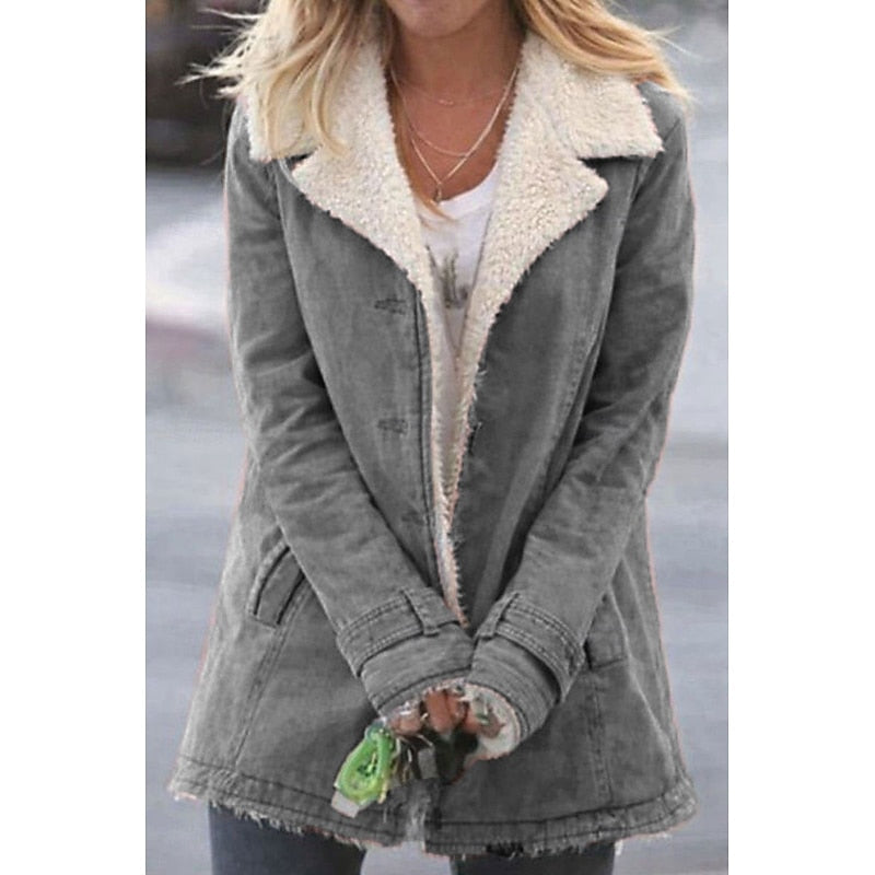 Cozy Sherpa-Lined Coat for Women | Warm Casual Outerwear