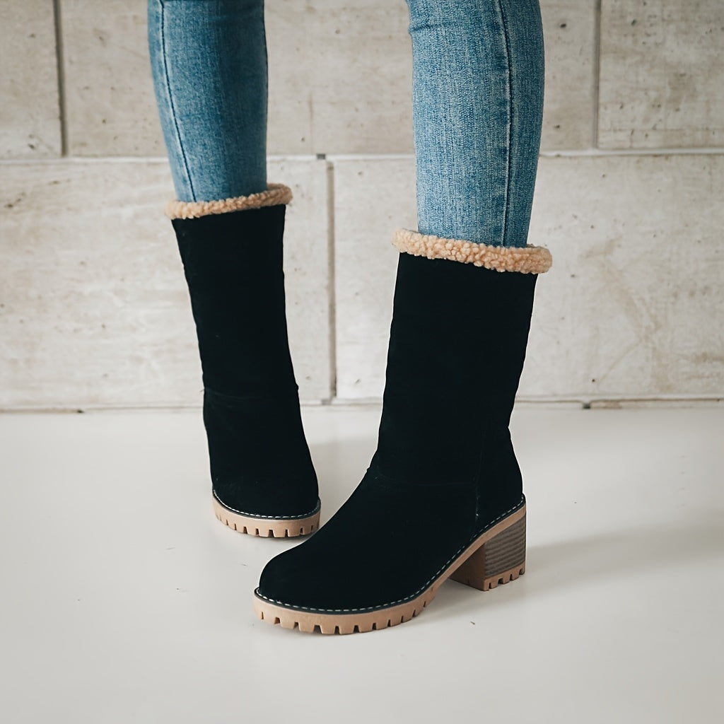 Cozy Cuffed Ankle Boots in Soft Suede for Casual Wear
