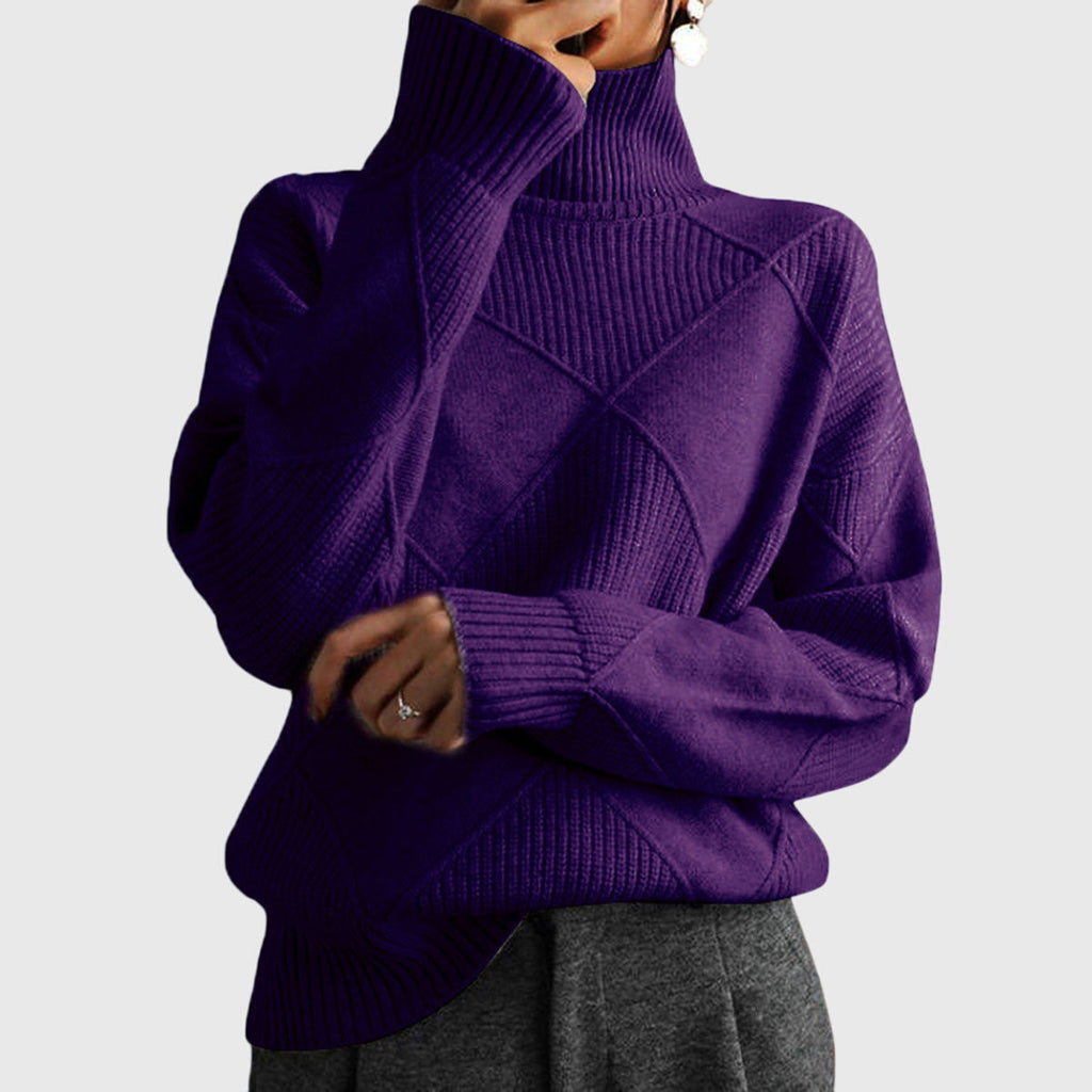 Roll Neck Jumper in Soft Knit Fabric for Casual Wear