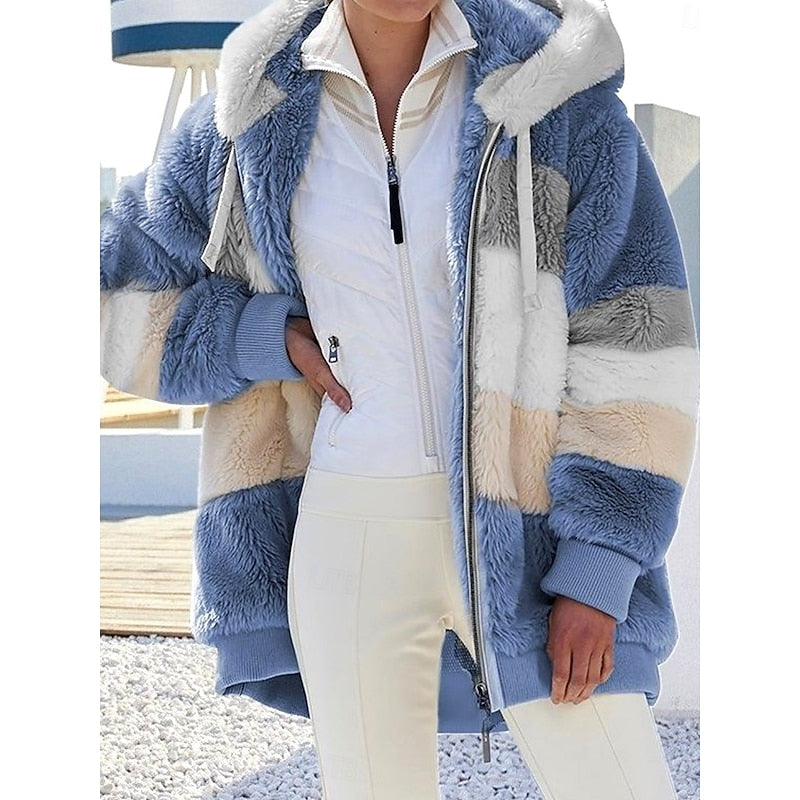 Cozy Hooded Zip-Up Jacket for Women - Soft Fabric, Casual Style, Everyday Wear