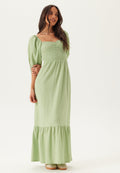 Bubble Sleeve Heart-Neck Maxi Dress Women UK – Summer Evening Wear, Garden Party