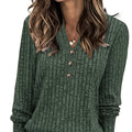 Ribbed Button-Neck Top | Soft Fabric | Casual Style | Women’s Fashion Top