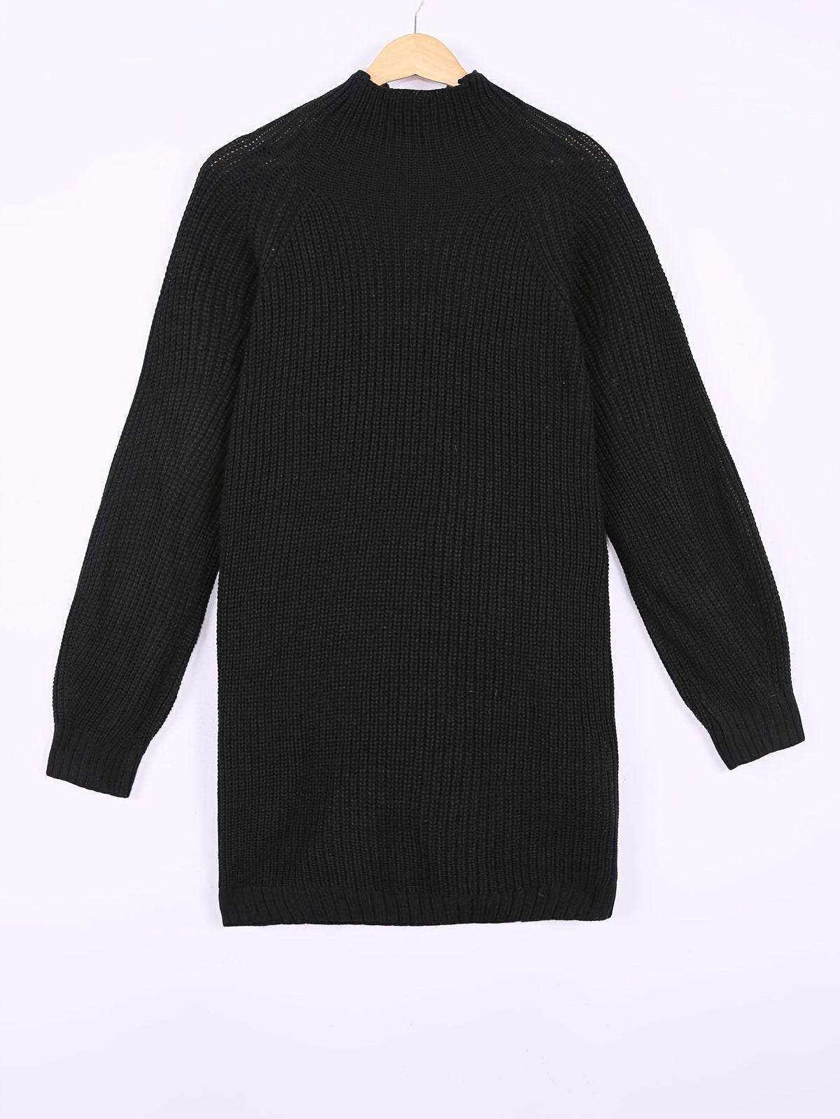 Relaxed Half-Turtleneck Sweater Dress in Soft Knit for Casual Wear