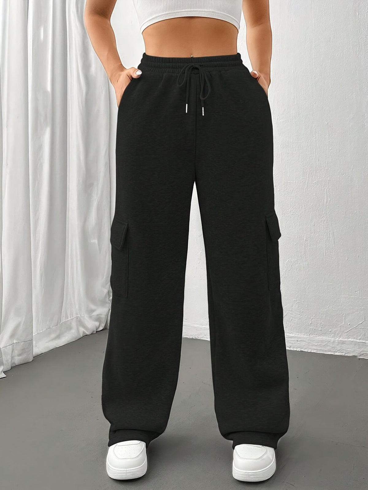 Relaxed Cargo Sweatpants for Women | Soft Cotton Blend | Casual Comfort Wear