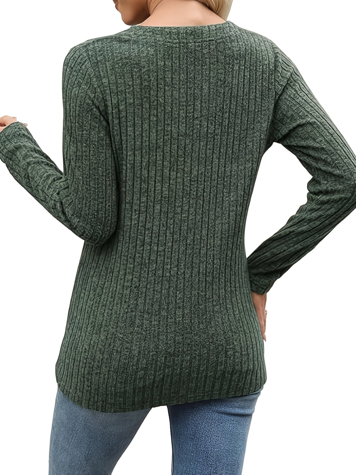 Ribbed Button-Neck Top | Soft Fabric | Casual Style | Women’s Fashion Top
