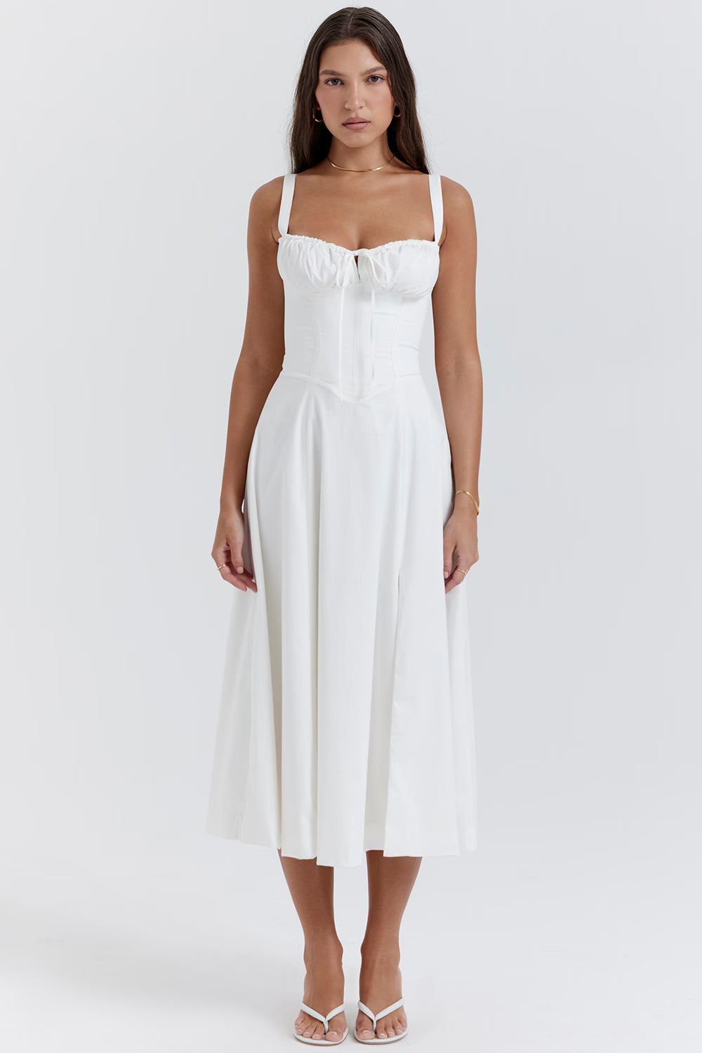 Ruched Midi Dress Women UK – High Slit Evening Gown, Special Occasion