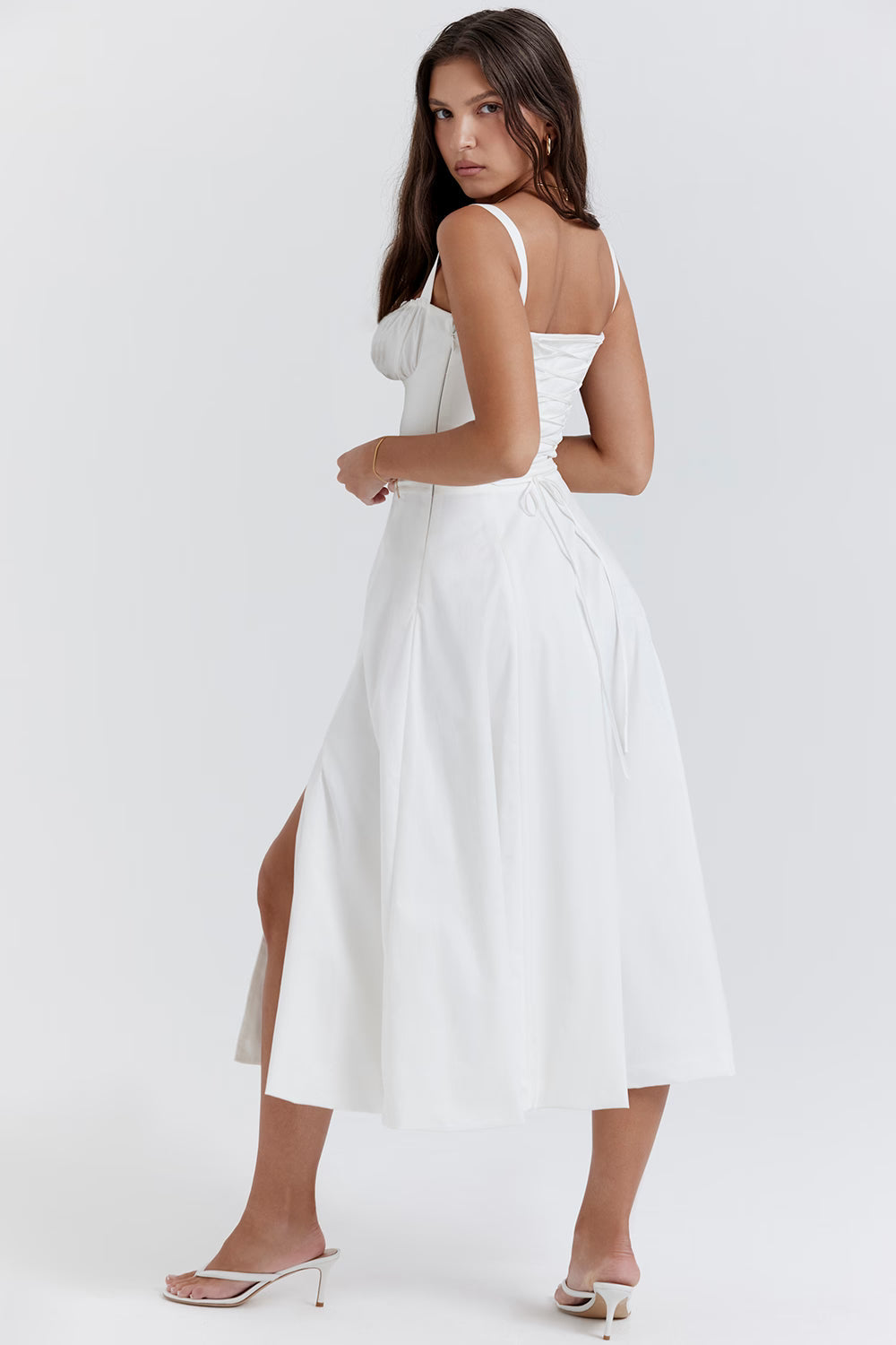 Ruched Midi Dress Women UK – High Slit Evening Gown, Special Occasion