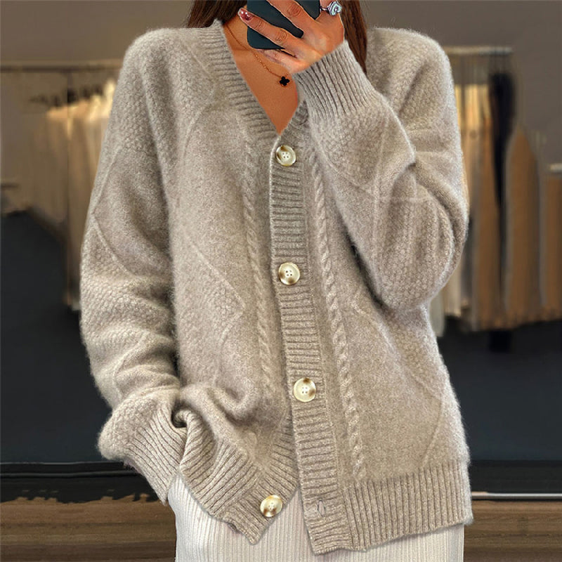 Women's Long-Sleeved Open Front Cardigan in Soft Knit for Casual Wear
