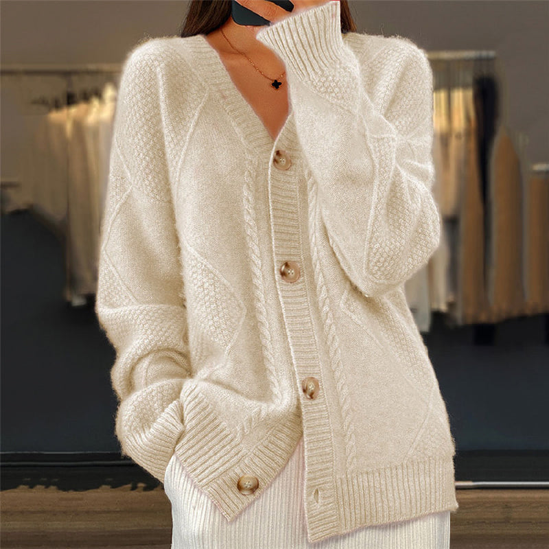 Women's Long-Sleeved Open Front Cardigan in Soft Knit for Casual Wear