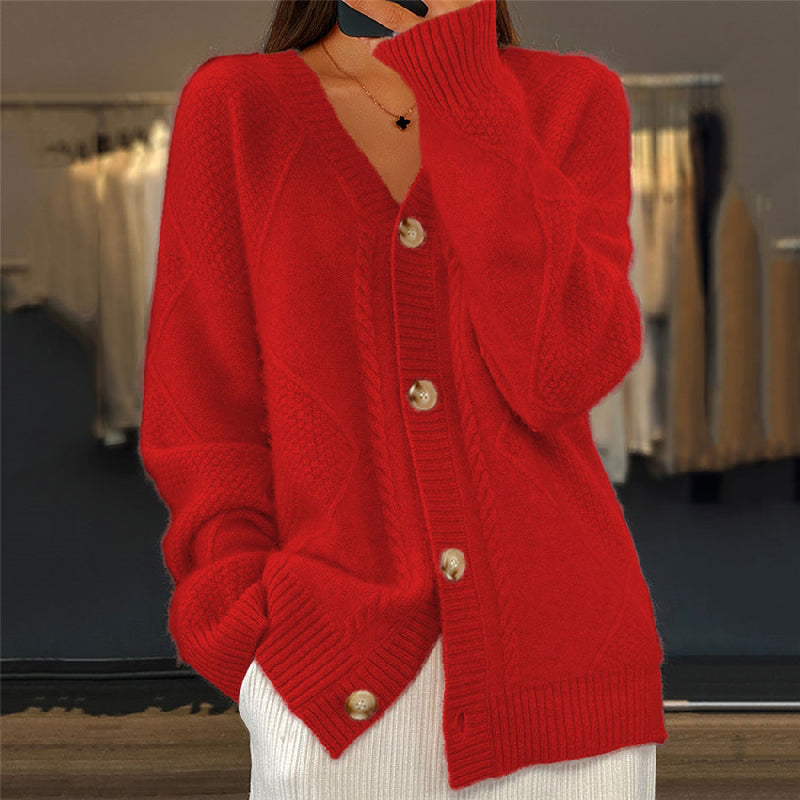Women's Long-Sleeved Open Front Cardigan in Soft Knit for Casual Wear
