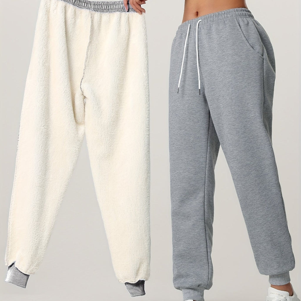 Cozy Cuffed Joggers for Women | Soft Fleece Material | Casual Loungewear