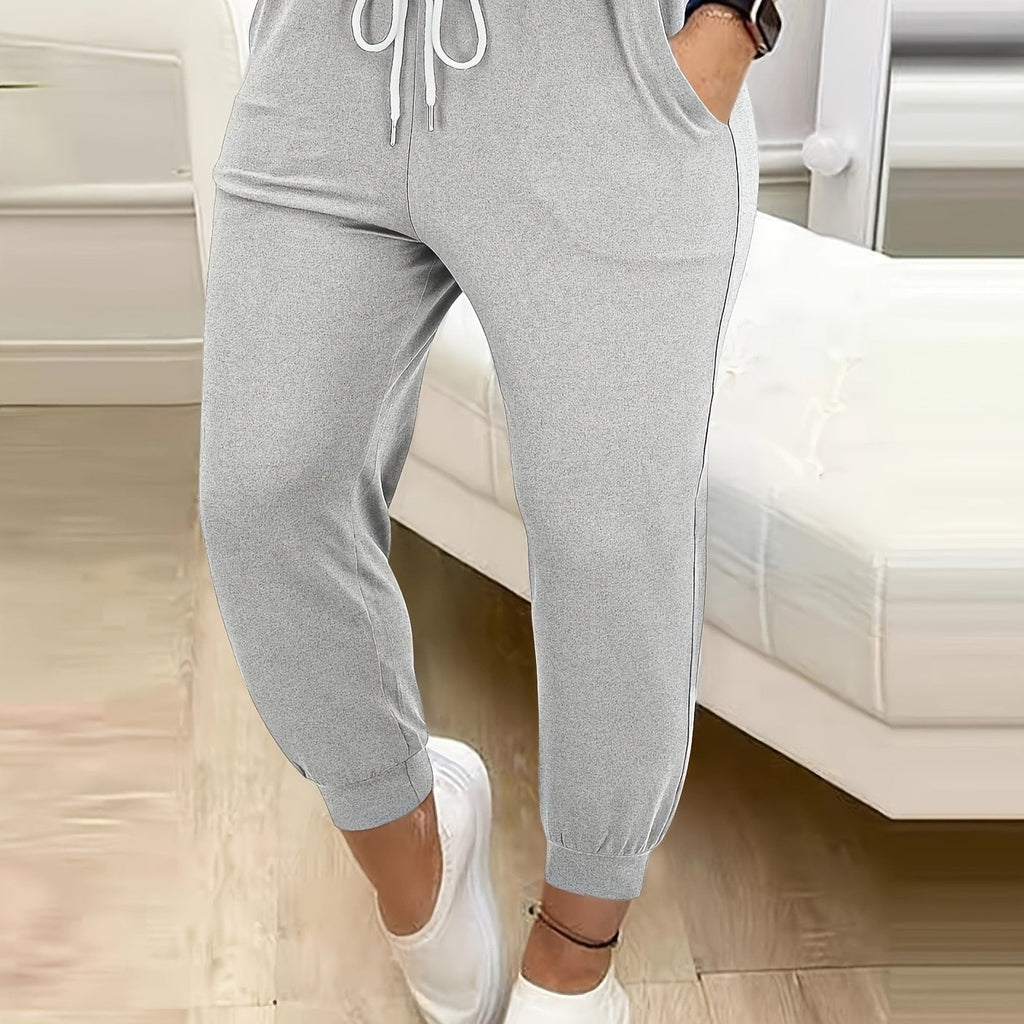 Tapered Drawstring Joggers for Women | Soft Cotton Blend | Casual Wear
