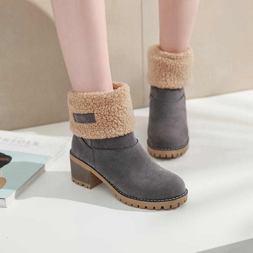 Cozy Cuffed Ankle Boots in Soft Suede for Casual Wear