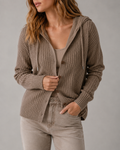Chilly Days Ahead – Soft Textured Hooded Cardigan